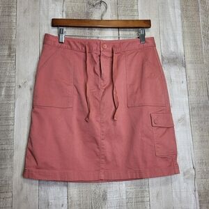 L.L Bean Casual Pink Women's Cotton Skirt Size 8 Petite. Item 300061